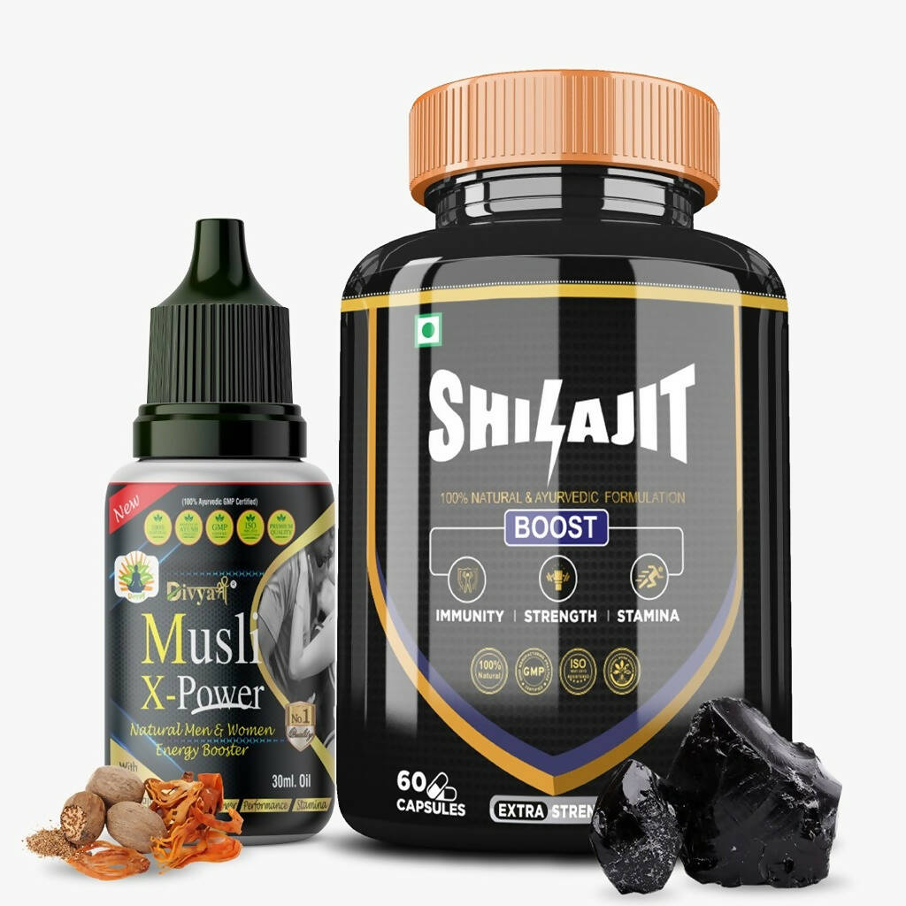 Divya Shree SJ Capsule & Musli X-Power Oil Combo | Grocsy