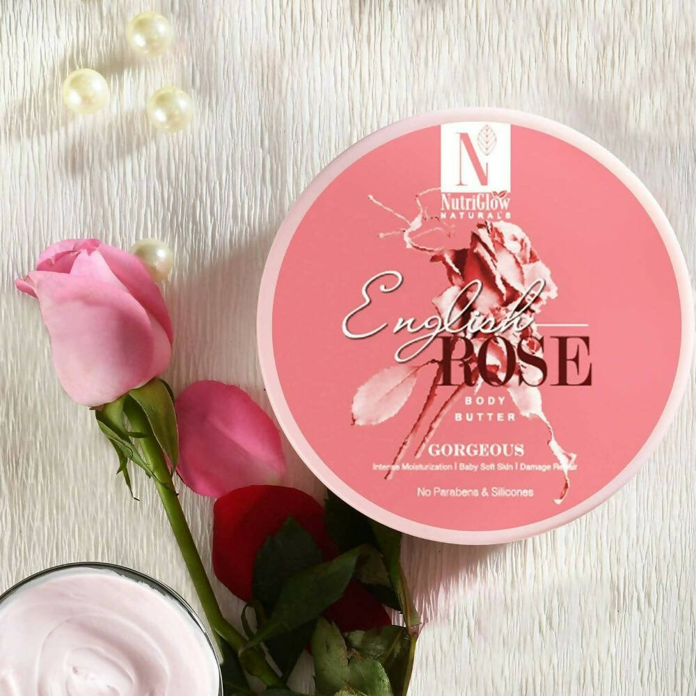 NutriGlow NATURAL'S English Rose Body Butter Cream | Grocsy