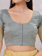 Joban Fashion Women Silk Grey Stitched Blouse | Grocsy