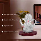 DIVINITI 999 Silver Plated 4 Hand Ganesha Idol | Grocsy