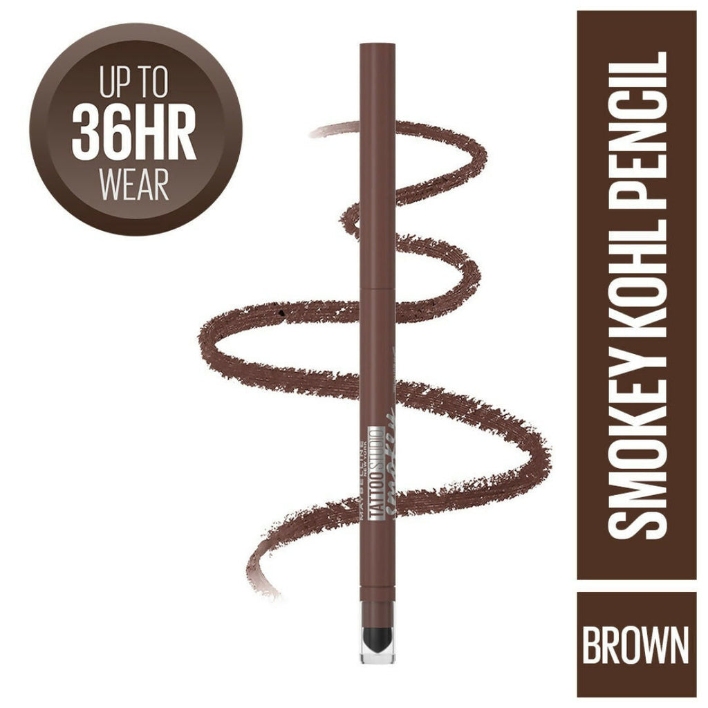 Maybelline New York Tattoo Studio Smokey Eye Kohl Gel Pencil Eyeliner Smokey Brown | Grocsy