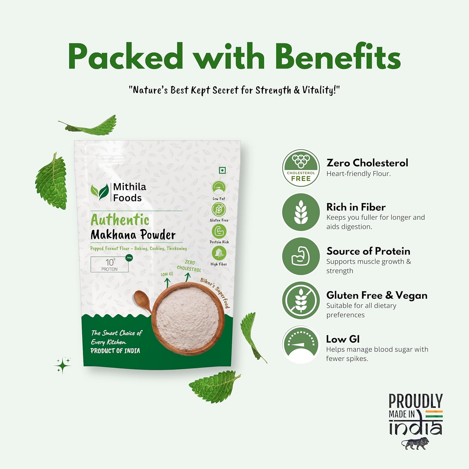 Mithila Foods Makhana Powder Premium Raw Fox Nut Flour | Grocsy