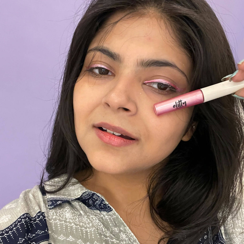 Elitty Pink Pop Color Metallic Finish Liquid Eyeliner - Space Goddess (Pink) | Grocsy