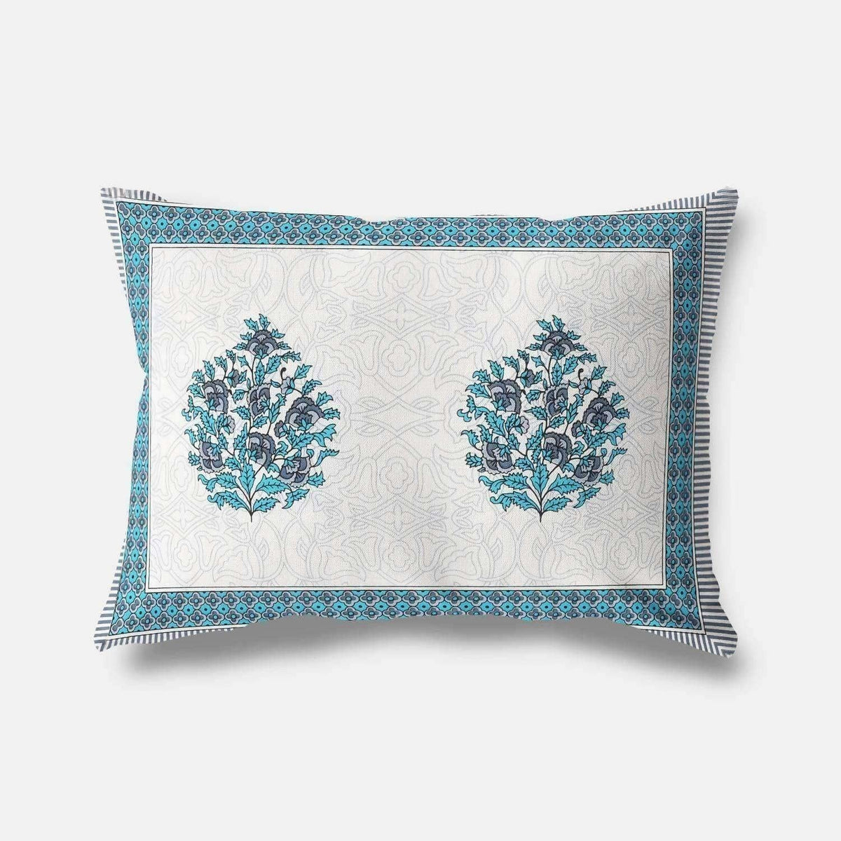 Queen Size 230x270 Cms Jaipuri Hand Block Printed Traditional 144TC Cotton Bedsheet with 2 Pillow Covers | Grocsy