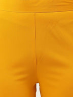 FIORRA Women's Yellow Poly Crepe Straight Kurta Pant With Dupatta | Grocsy