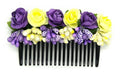 Yellow & Blue Flower Hair comb | Grocsy