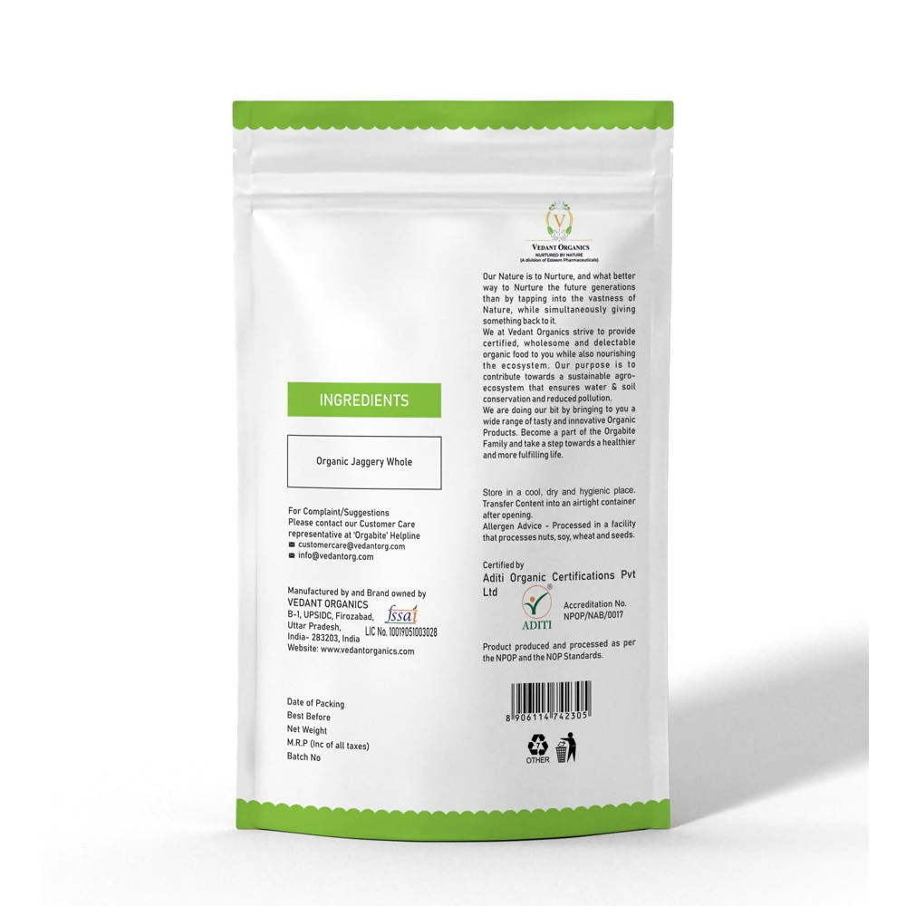 Orgabite Organic Jaggery Whole | Grocsy