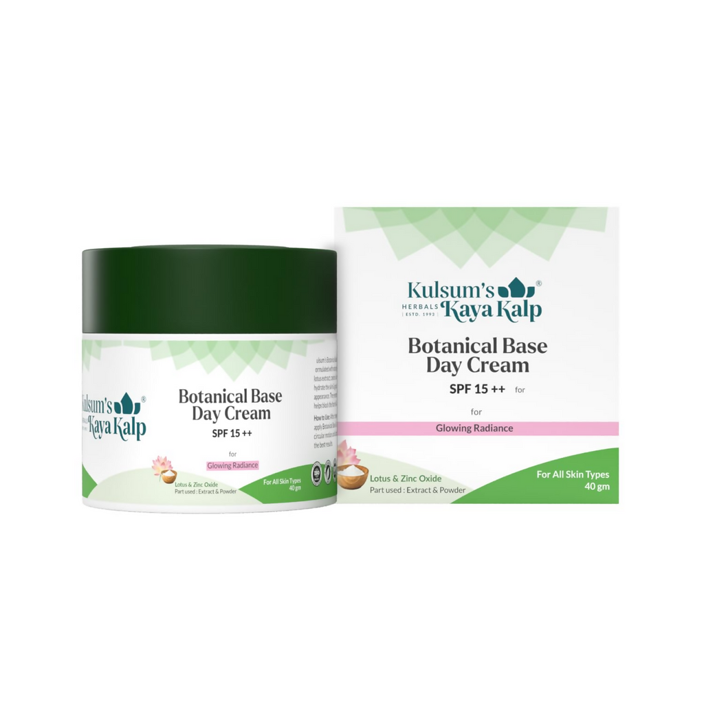 Kulsum's Kaya Kalp Botanical Base Day Cream SPF 15++ For Glowing Radiance | Grocsy