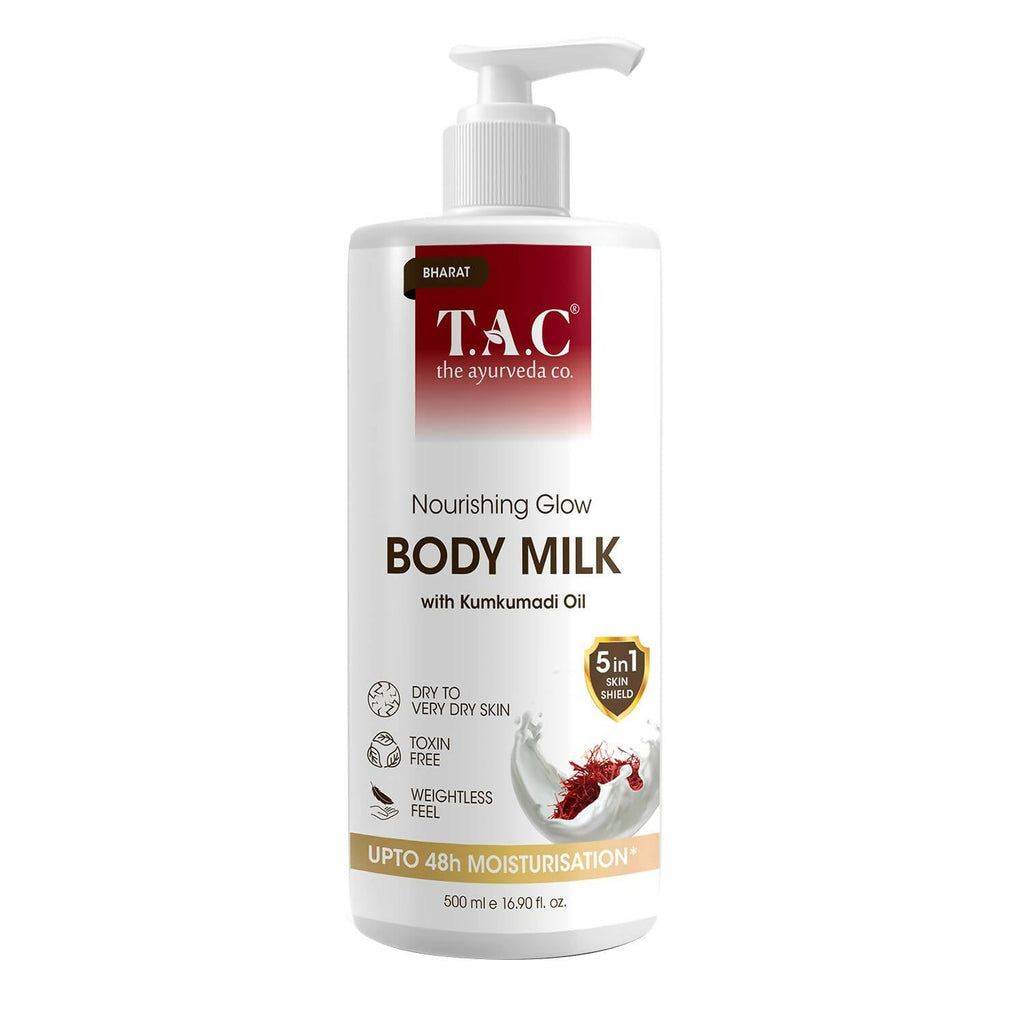 TAC - The Ayurveda Co. Nourishing Glow Body Milk with Kumkumadi Oil | Grocsy