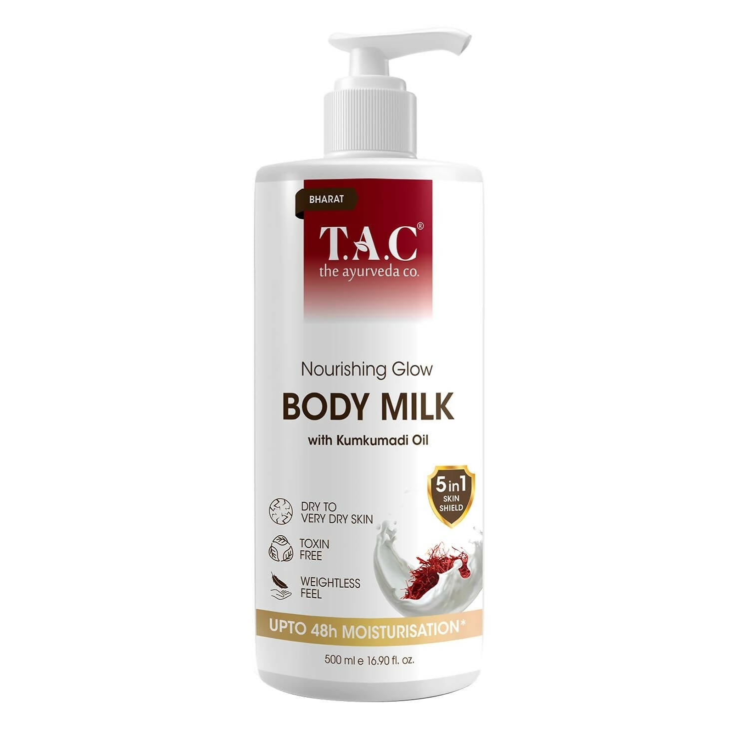 TAC - The Ayurveda Co. Nourishing Glow Body Milk with Kumkumadi Oil | Grocsy