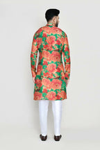 Joban Fashion Green Colored Modal Silk Fabric Kurta With Straight Fit Pant | Grocsy