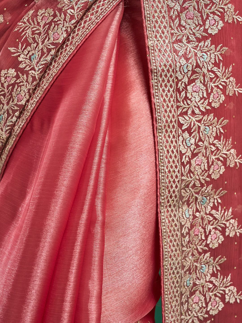 kasee Floral Embroidered Silk Blend Saree | Grocsy