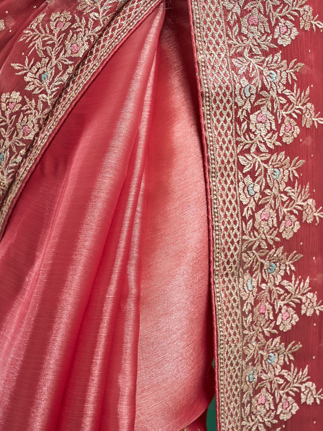 kasee Floral Embroidered Silk Blend Saree | Grocsy