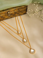 Ruby Raang Gold Kundan Layered Necklace | Grocsy