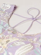 Tulsi Art Captivating Lavender Sequins Soft Net Reception Wear Lehenga Choli | Grocsy