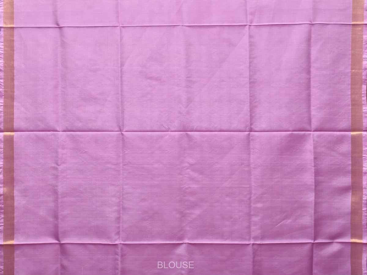Lavender Uppada Silk Handloom Saree with Birds and Floral Pallu Design - Global Threads | Grocsy