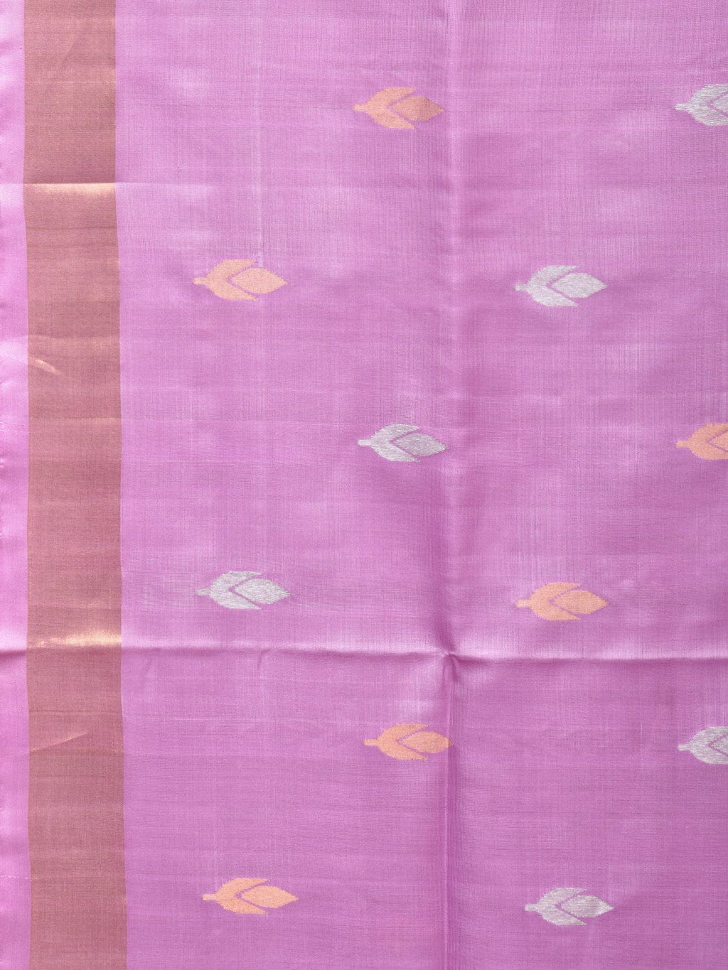 Lavender Uppada Silk Handloom Saree with Birds and Floral Pallu Design - Global Threads | Grocsy