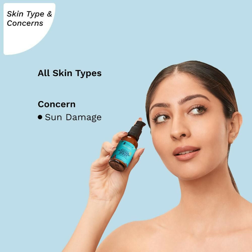 Pilgrim White Lotus Sunscreen Serum SPF 30 PA+++ | Grocsy