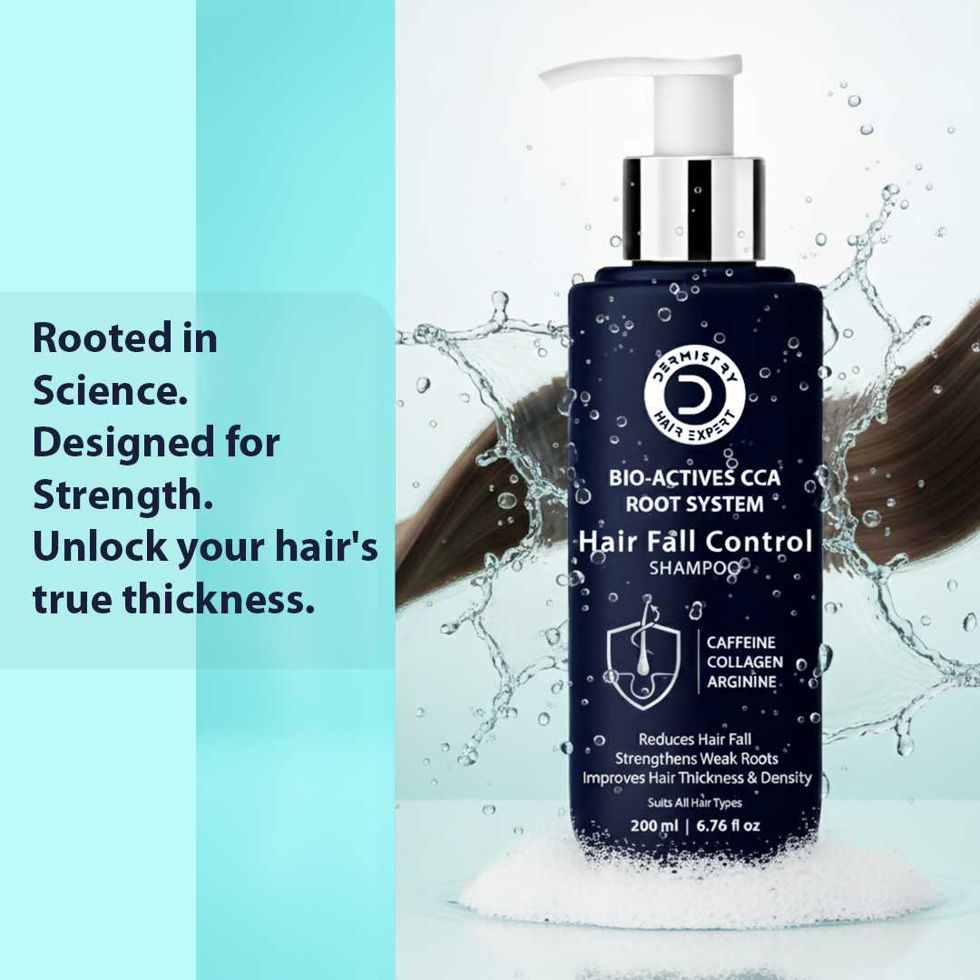 Dermistry Caffeine Collagen Wheat Protein Anti-Hair Fall Control Shampoo | Grocsy