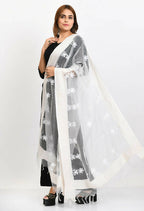 Mominos Fashion Moeza Women's Orgenza All Over Chikan Work White Dupatta | Grocsy