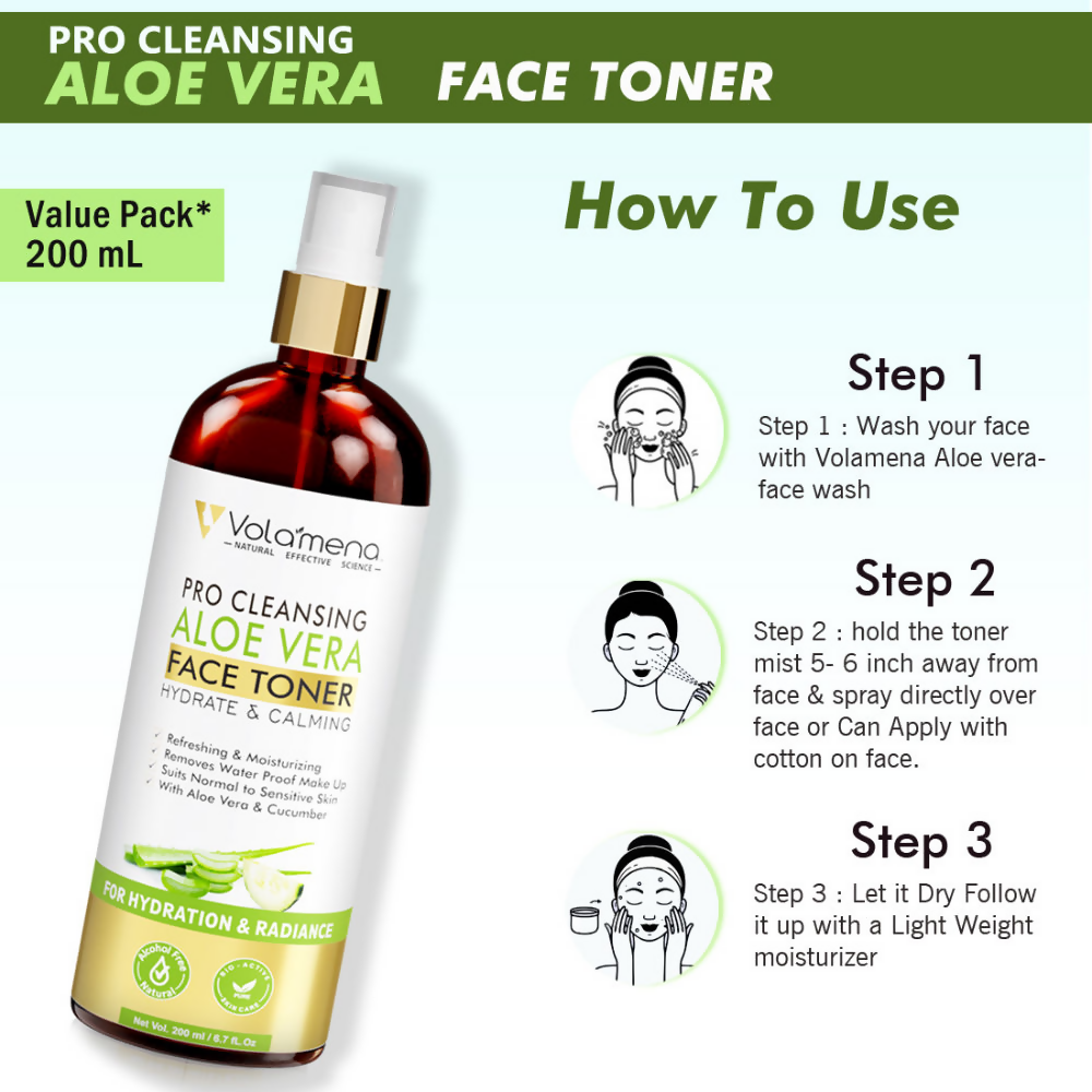 Volamena Pro Clearing Aloe Vera Face Toner | Grocsy