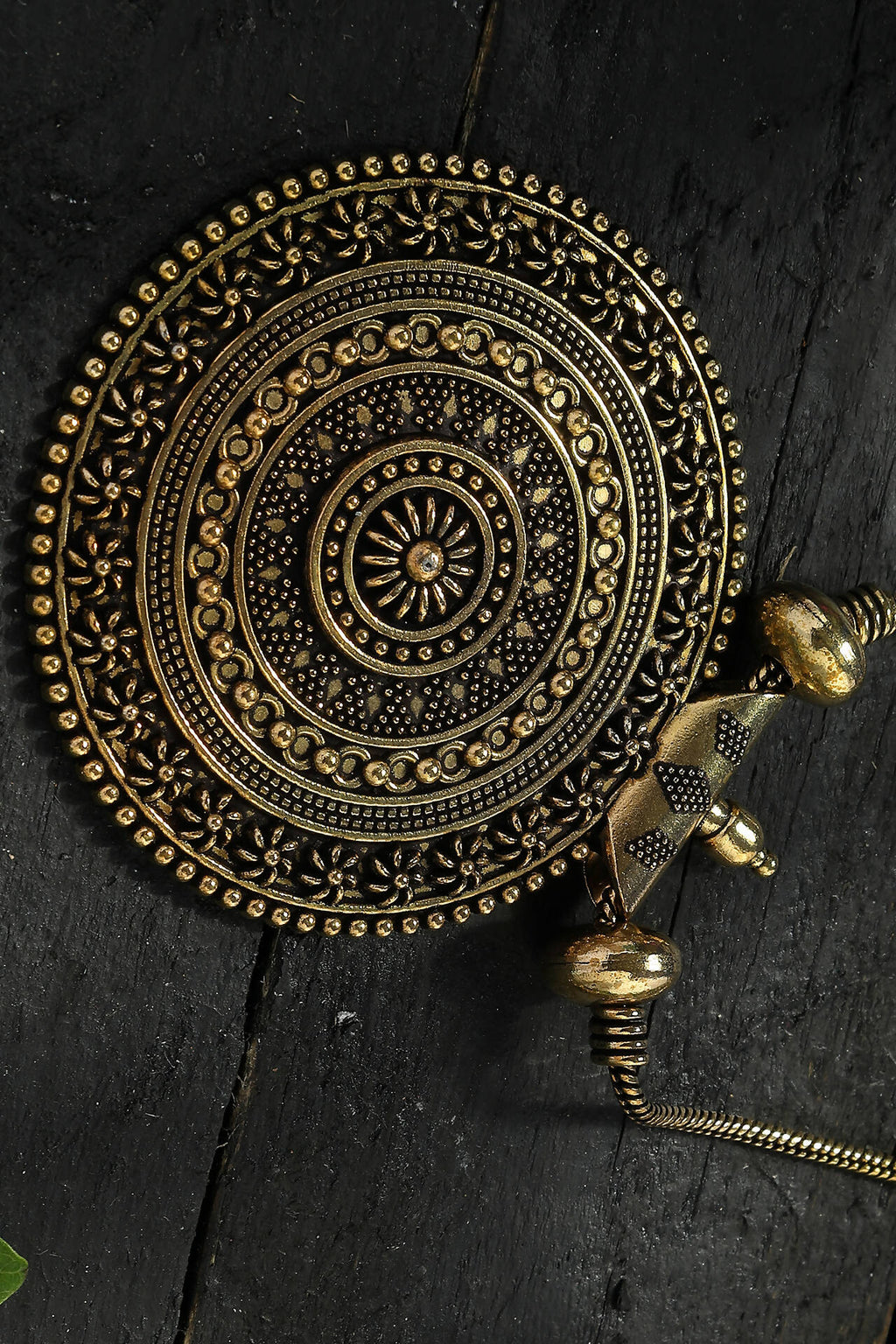 Mominos Fashion Johar Kamal Oxidised Gold-Polished Long Chain with Pendant For Women | Grocsy