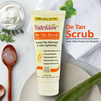 NutriGlow De Tan Scrub With Milk Protein & Mulethi | Grocsy