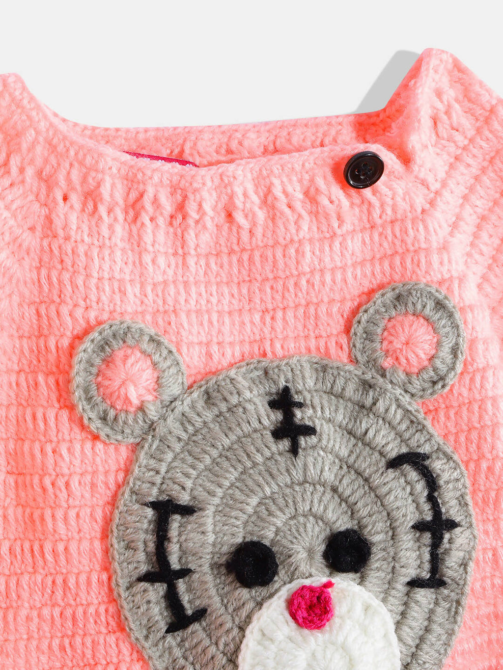 Chutput Kids Pink-Coloured Solid Pullover For Baby Boys with Applique Detail | Grocsy