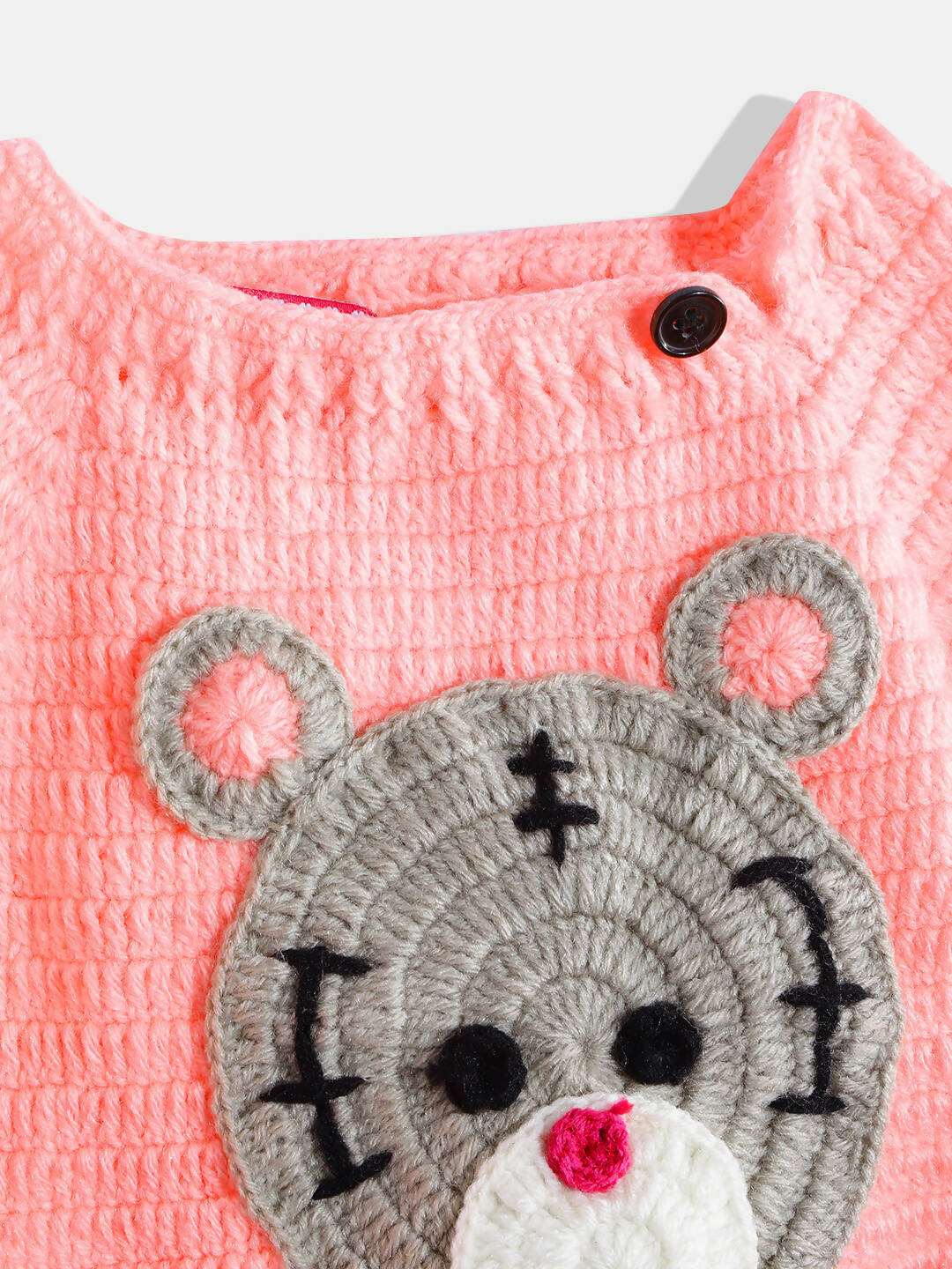 Chutput Kids Pink-Coloured Solid Pullover For Baby Boys with Applique Detail | Grocsy