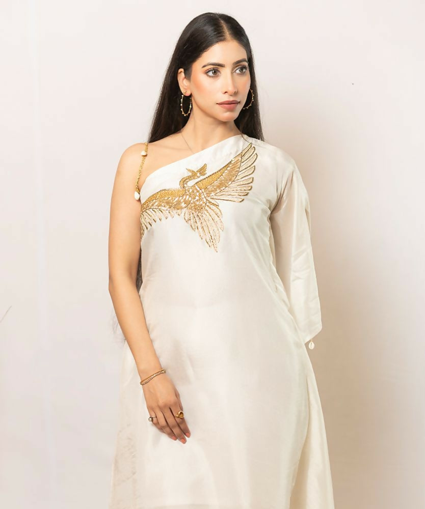 Timaraa Ivory Lumina Silk Co-Ord Set | Grocsy