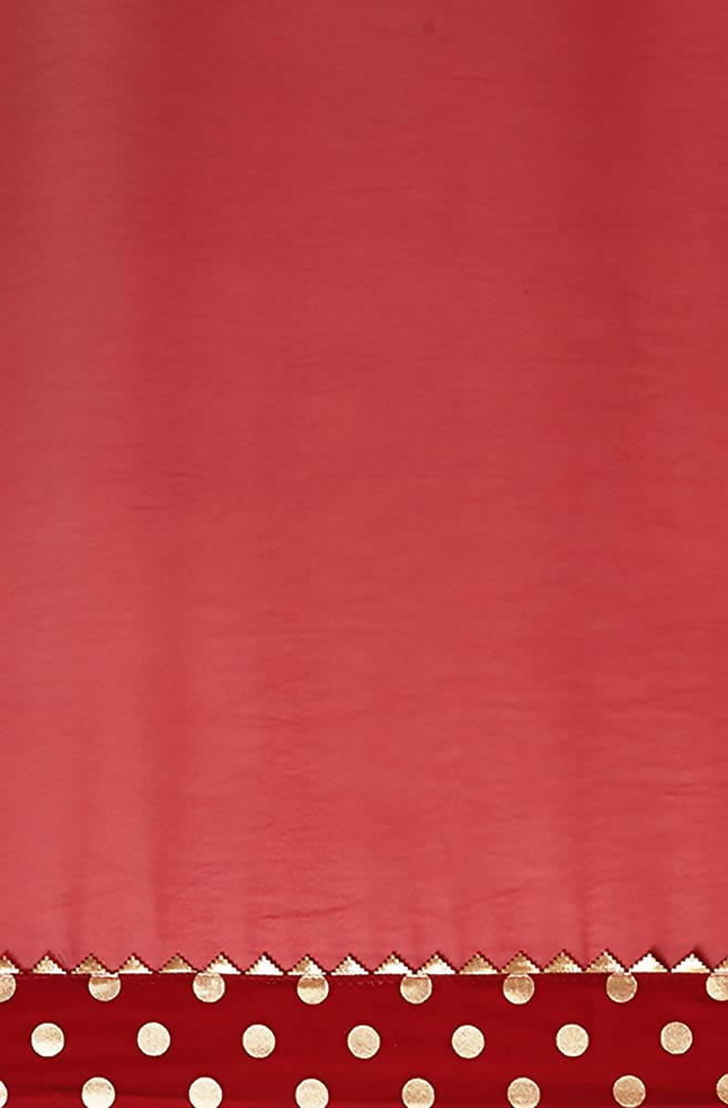Janasya Women Women's Red Poly Georgette Printed Saree With Blouse Piece | Grocsy