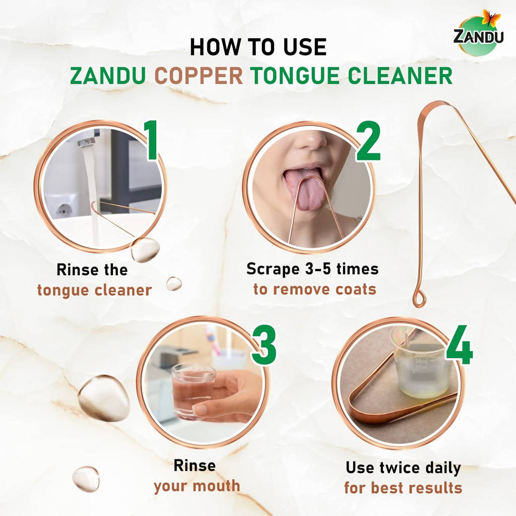 Zandu Copper Tongue Cleaner | Grocsy