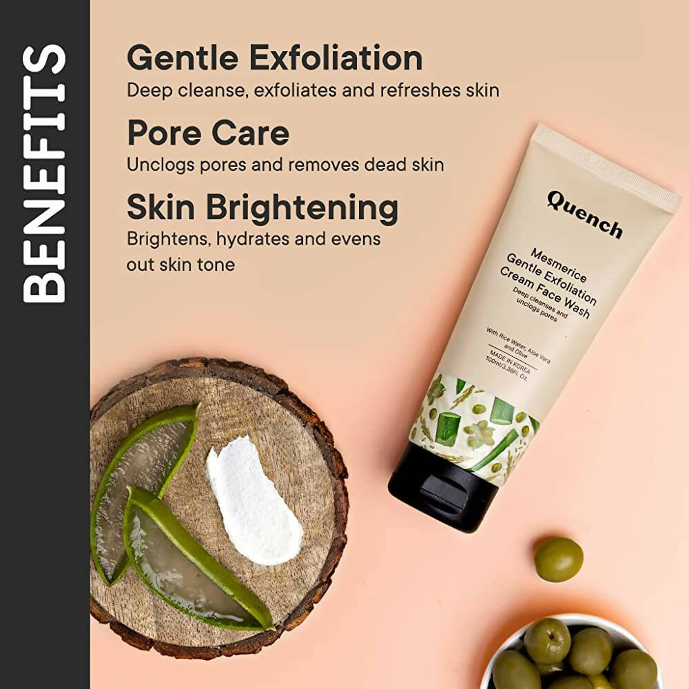 Quench Botanics Mesmerice Gentle Exfoliation Cream Face Wash - Korean Skincare | Grocsy