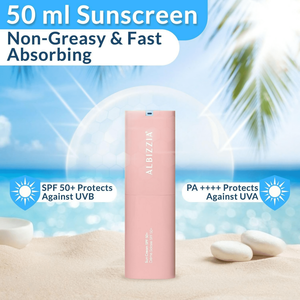 Albizzia Broad Spectrum Sunscreen SPF 50+ PA++++ | Grocsy