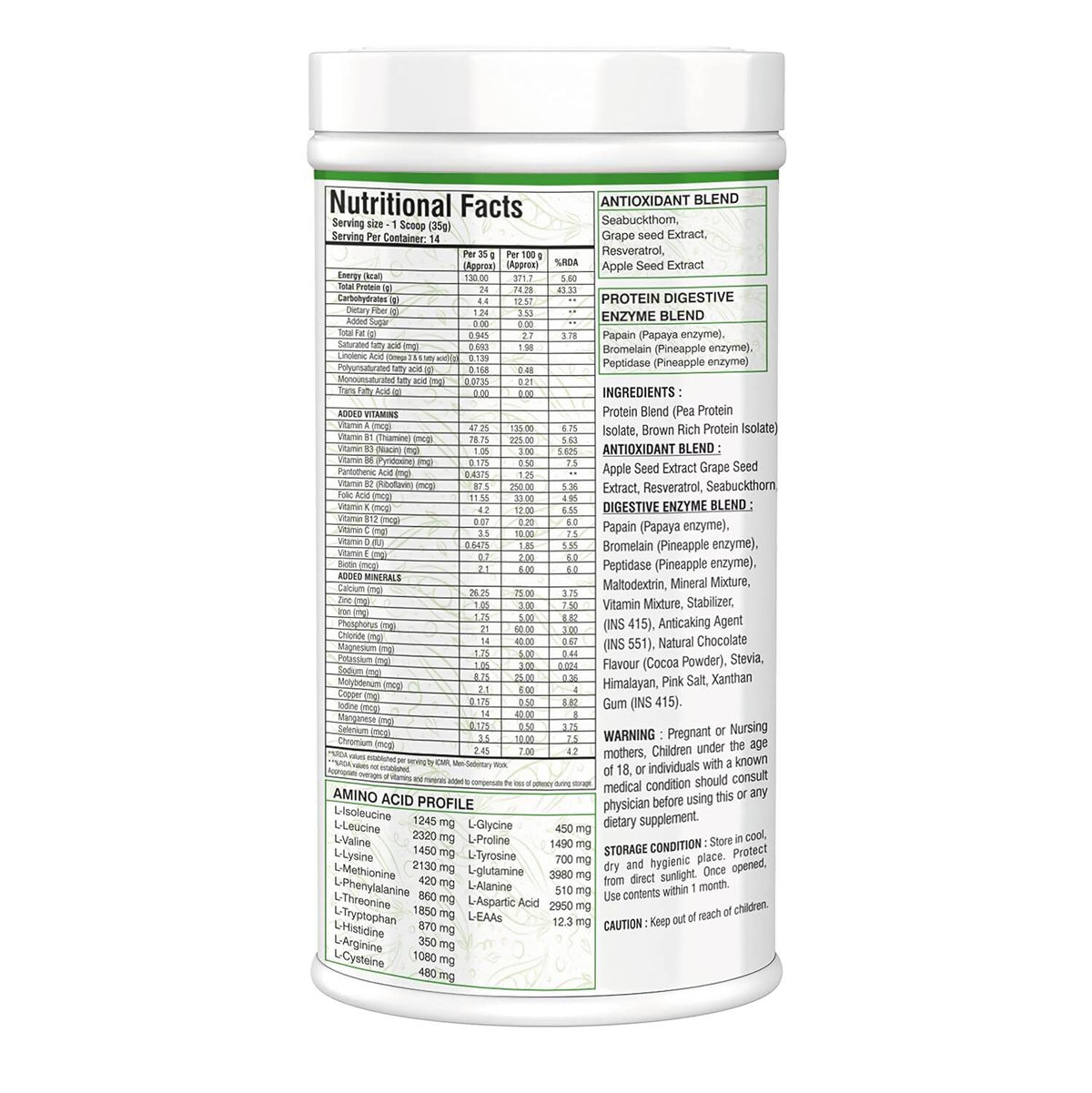 Floral Nutrition Plant Protein Powder (Rich Chocolate Flavor) | Grocsy