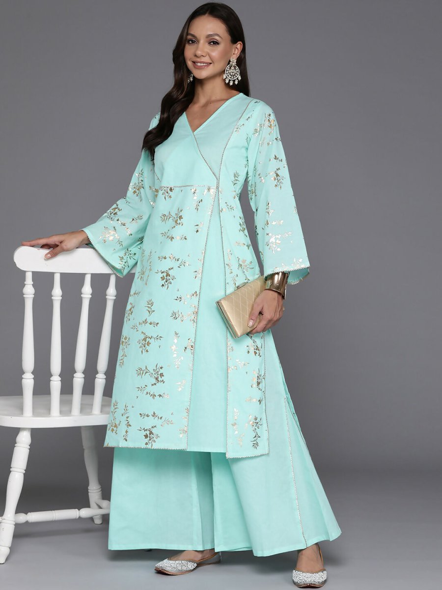 Ahalyaa Women's Traditional wear Kurta Set - Summer Blue | Grocsy