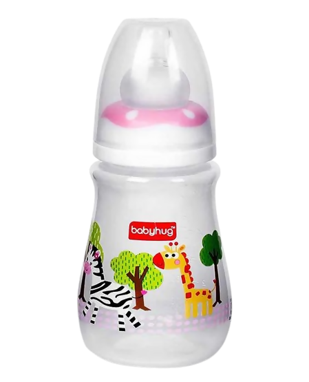 Babyhug Drop Anti- Colic Sterilizable Feeding Bottle Pink | Grocsy