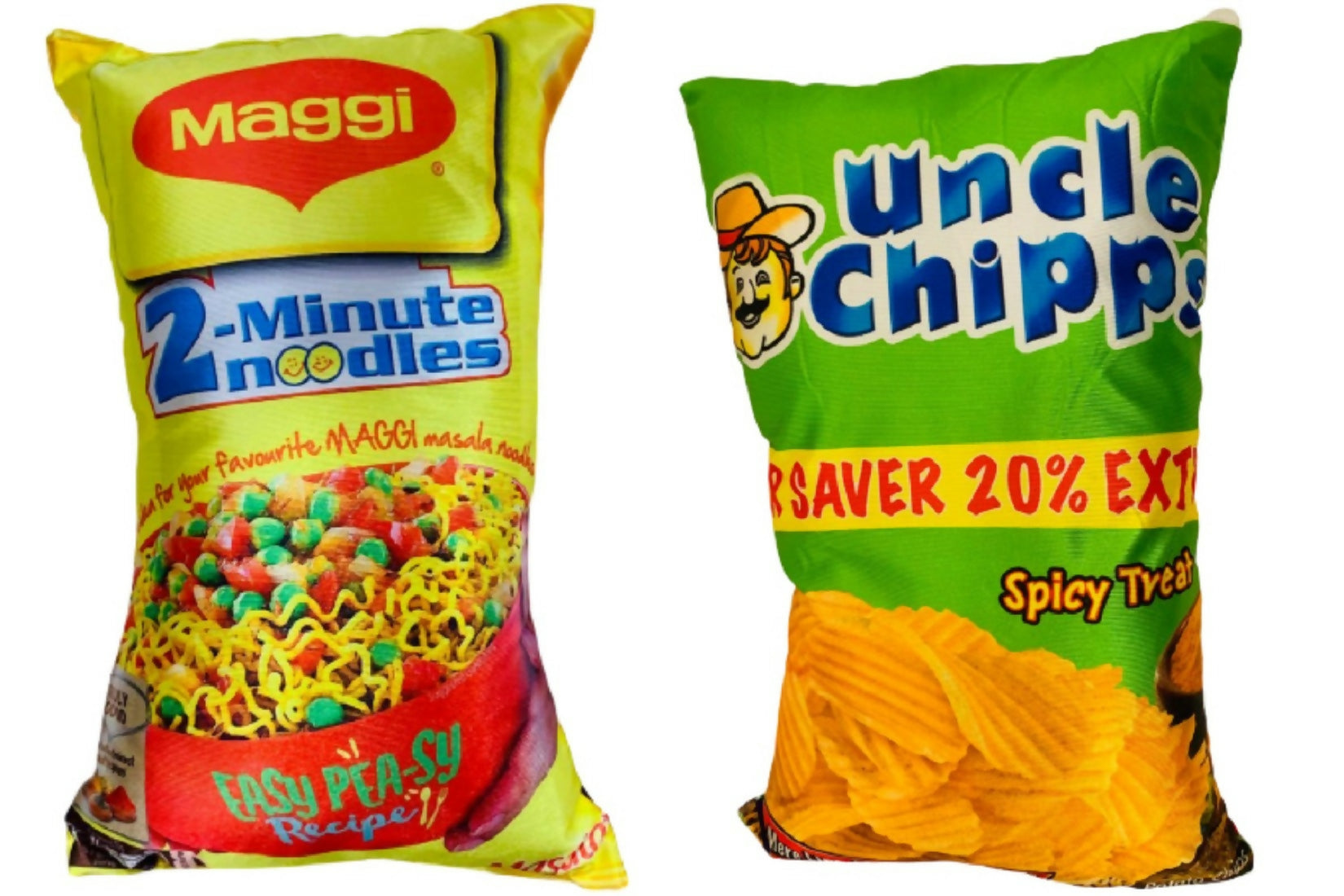 Unique Fashion Pack of 2 Microfibre Filled Reversible Cushion For Kids - Maggie And Uncle Chips | Grocsy