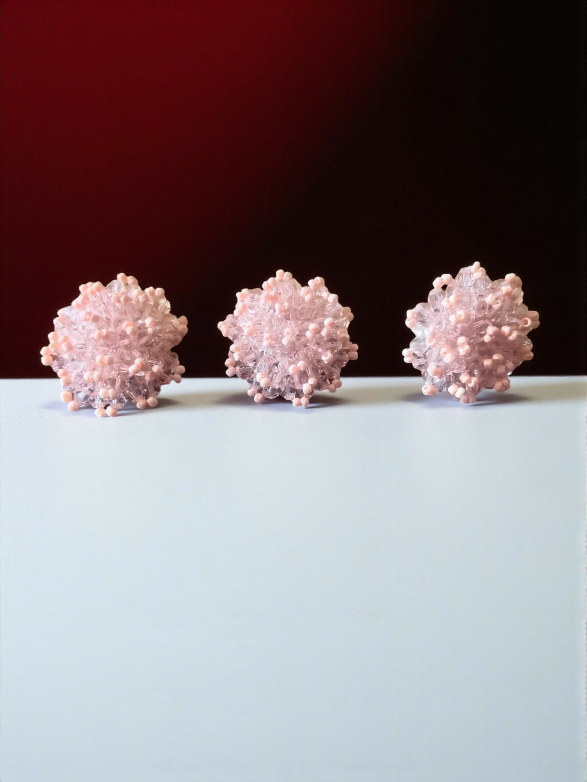 Inhanns Rangmani Crystal Duo – Adjustable Ring + Statement Earrings Set - Baby Pink | Grocsy