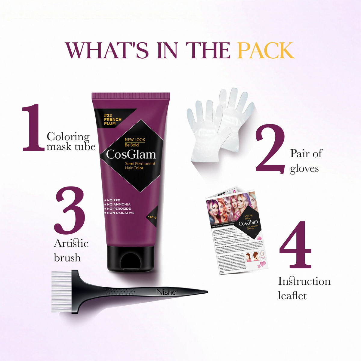 Cosglam Semi Permanent Hair Color for Women & Men (#22 French Plum) | Grocsy