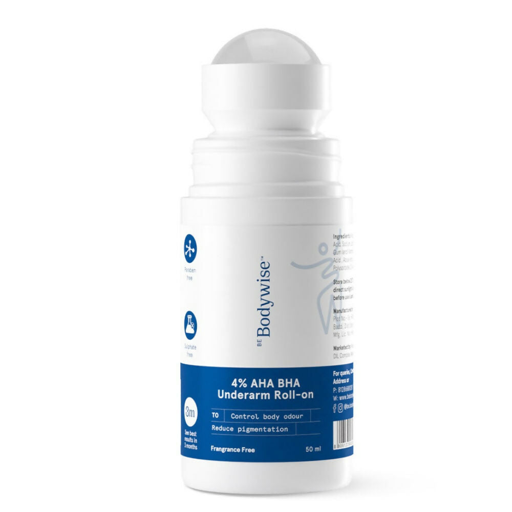 Be Bodywise 4% AHA BHA Underarm Roll On - Aqua | Grocsy