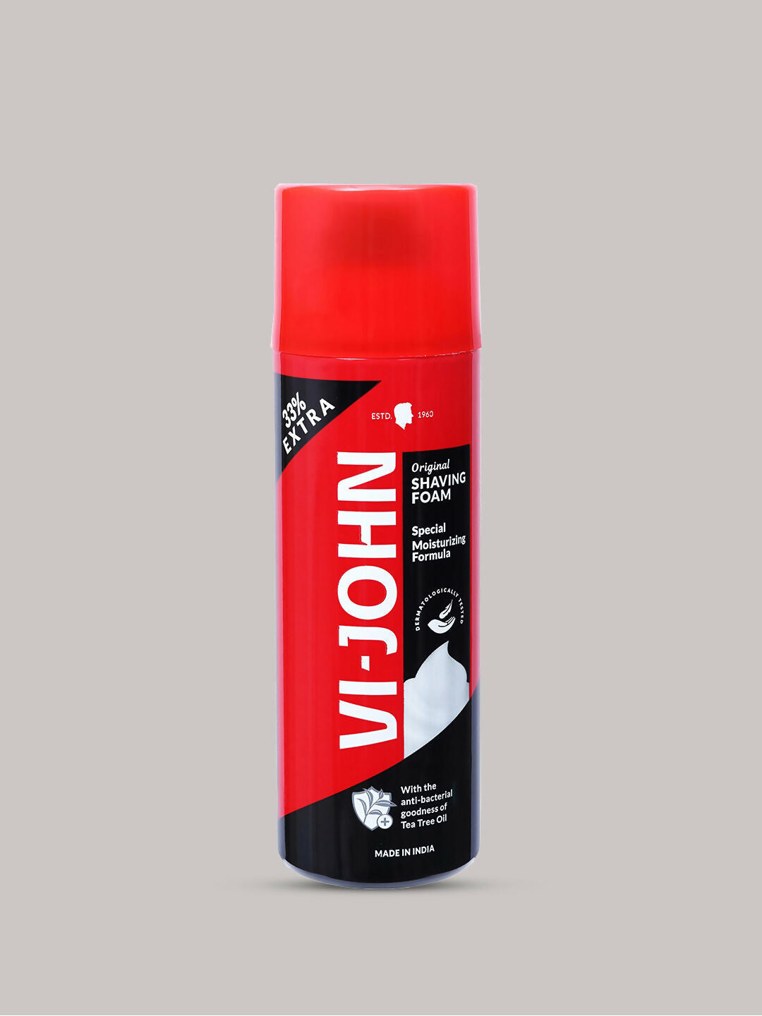 VI-JOHN Original Dermatologically Tested Special Moisturising Formula Shaving Foam with Vitamin E & Tea Tree Oil | Grocsy