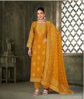 Mustard Viscose Pasmina Mina Work Kurta & Bottom with Dupatta - Paridhi | Grocsy