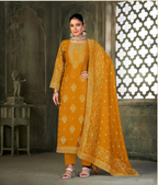 Mustard Viscose Pasmina Mina Work Kurta & Bottom with Dupatta - Paridhi | Grocsy