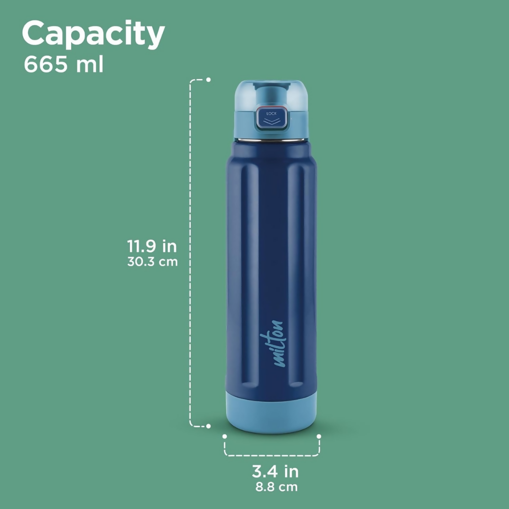 Milton Taurus 900 Steel Thermoware Inner Stainless Steel PU Insulated & Leak Proof Water - Dark Blue | Grocsy