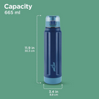 Milton Taurus 900 Steel Thermoware Inner Stainless Steel PU Insulated & Leak Proof Water - Dark Blue | Grocsy