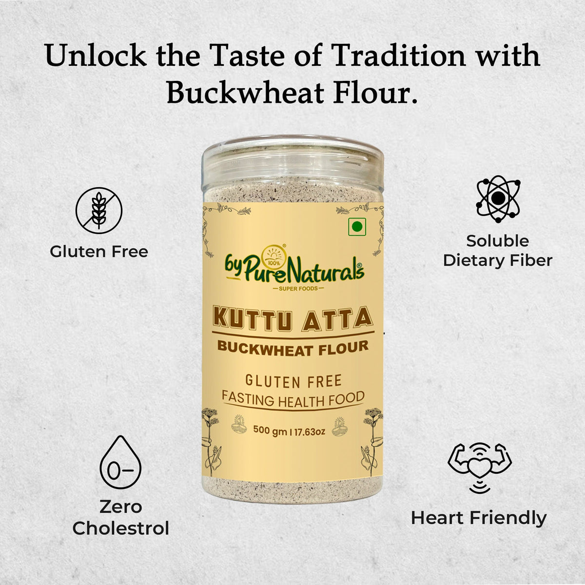 byPureNaturals Kuttu Vrat Atta (Buckwheat Flour) | Grocsy