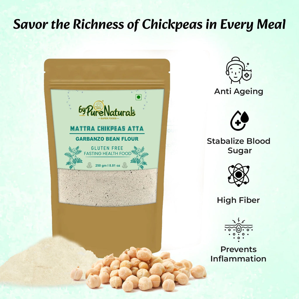 byPureNaturals Mattra Chikpeas Atta (Garbanzo Bean Flour) | Grocsy