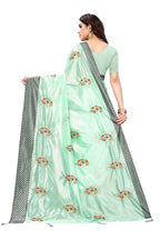 Vamika Green Crepe Embroidery Saree (Nirali Green) | Grocsy