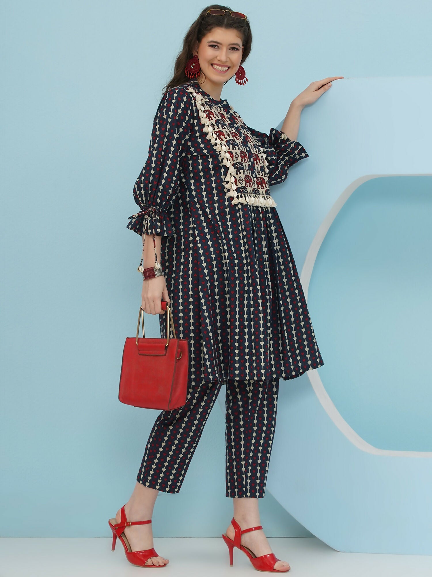 Joban Fashion Blue Printed Co Ord Set | Grocsy